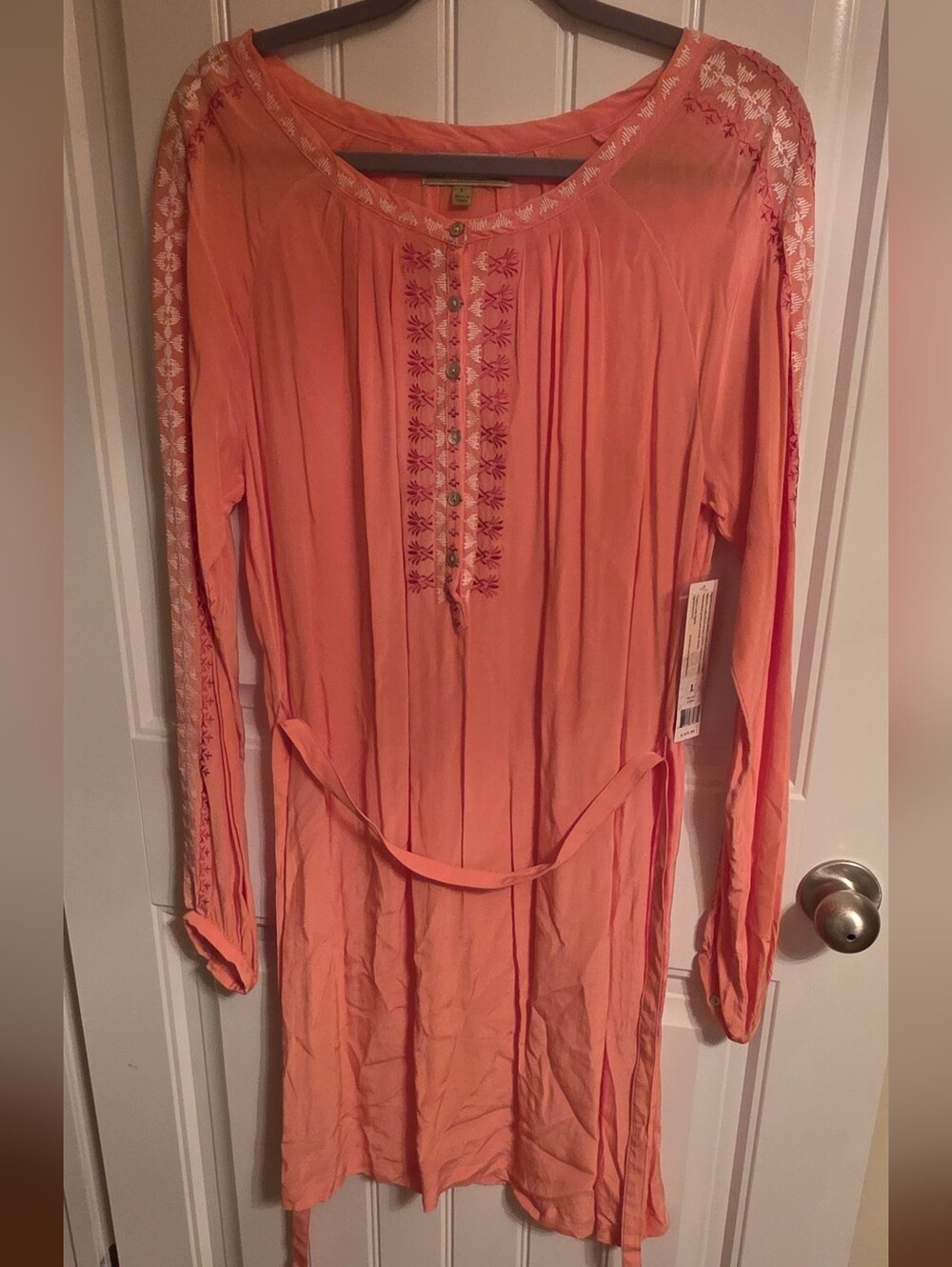Sigrid Olsen Coral Embroidered Dress